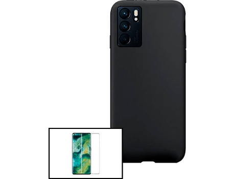 Carcasa + Protector Oppo Reno6 Pro 5G PHONECARE Silicona Líquida Negro