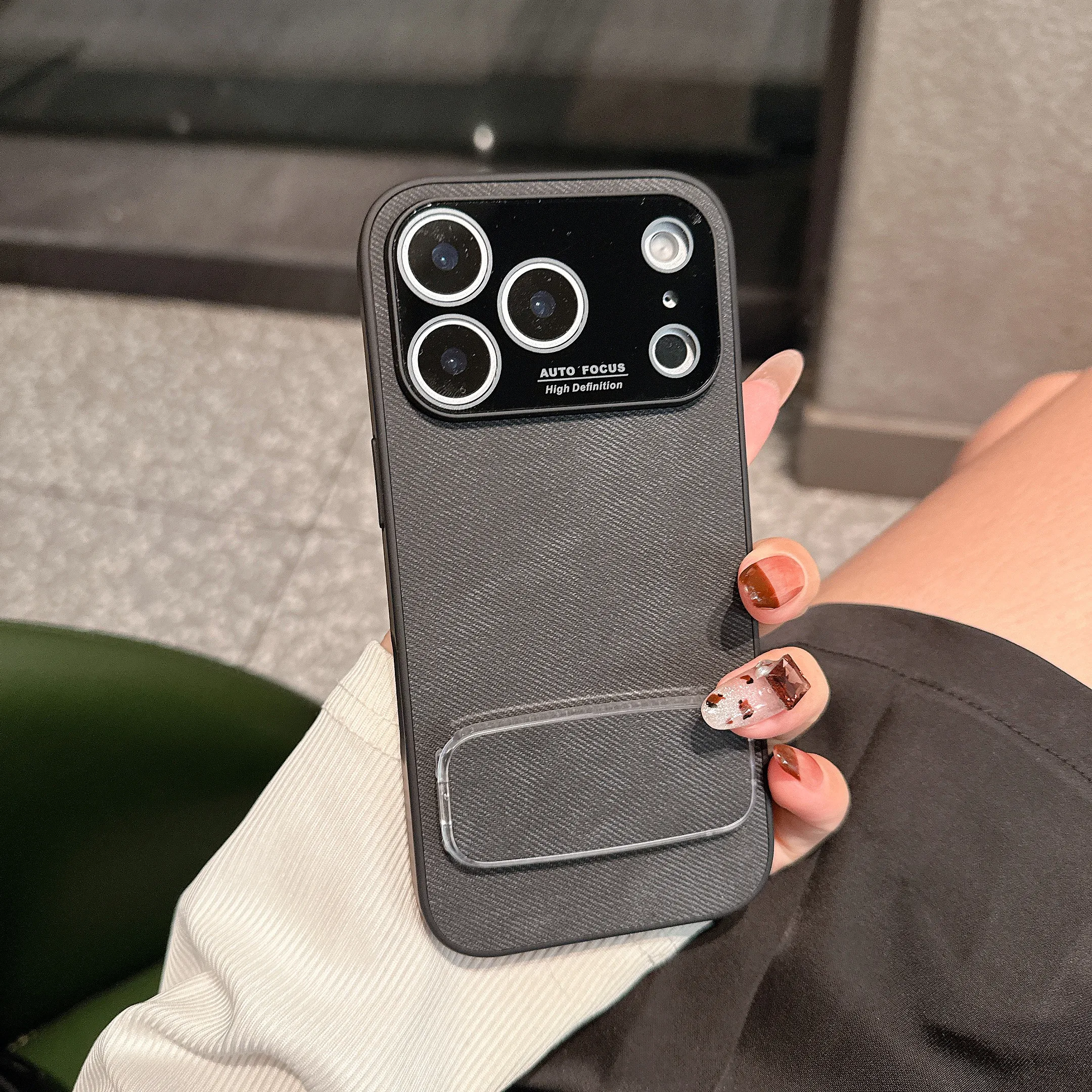 (iphone 17, Negro) Funda De Terciopelo Para Iphone Con Soporte Y Carcasa Suave A Prueba De Golpes