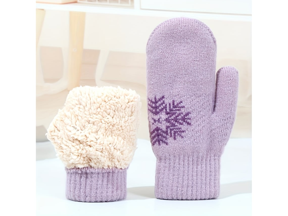 Estos Guantes De Invierno Unisex Están Confeccionados Con Forro Polar Y Un Grueso Aislamiento En Forma De Copo De Nieve. Son Elegantes Y A L