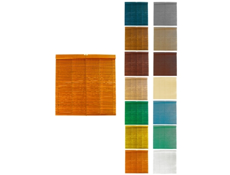 Persiana de Madera Alicantina Com Polea Metálica - Estor Enrollable para Ventanas, Puertas, Salón Naranja (Barnizada) 130 x 100 cm