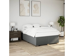 Cama Sin Colchón De Tela Gris Oscuro 160x200 Cm