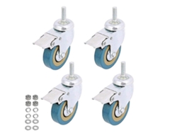 Ruedas Giratorias Con Freno De Poliuretano Sin Marcar Para Carros Muebles Y Equipos (tornillo M10-3")
