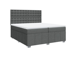Maison Exclusive - Cama Box Spring Con Colchón Tela Gris Oscuro 200x200 Cm