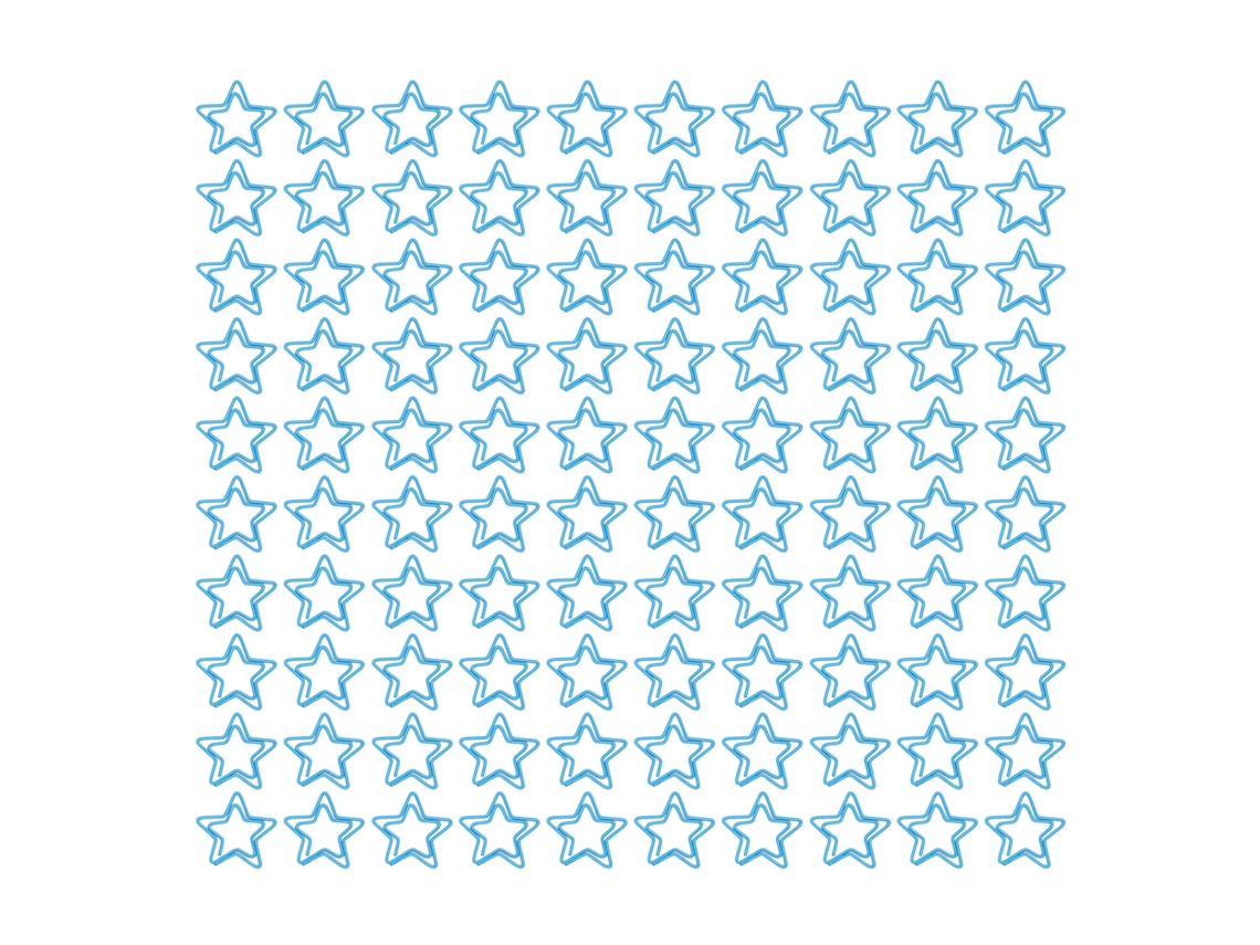 100 Clips De Papel En Forma De Estrella Plateados Resistentes A La Corrosión Prácticos Metálicos Para Oficina Azul
