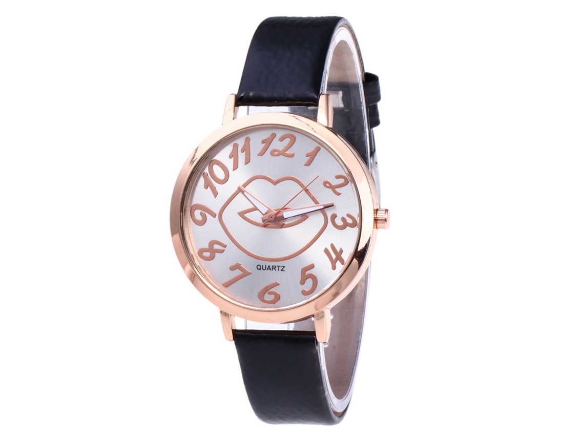 Reloj De Pulsera De Cuarzo Para Mujer Con Correa De Pu, Estilo Moderno Y Sencillo (negro)