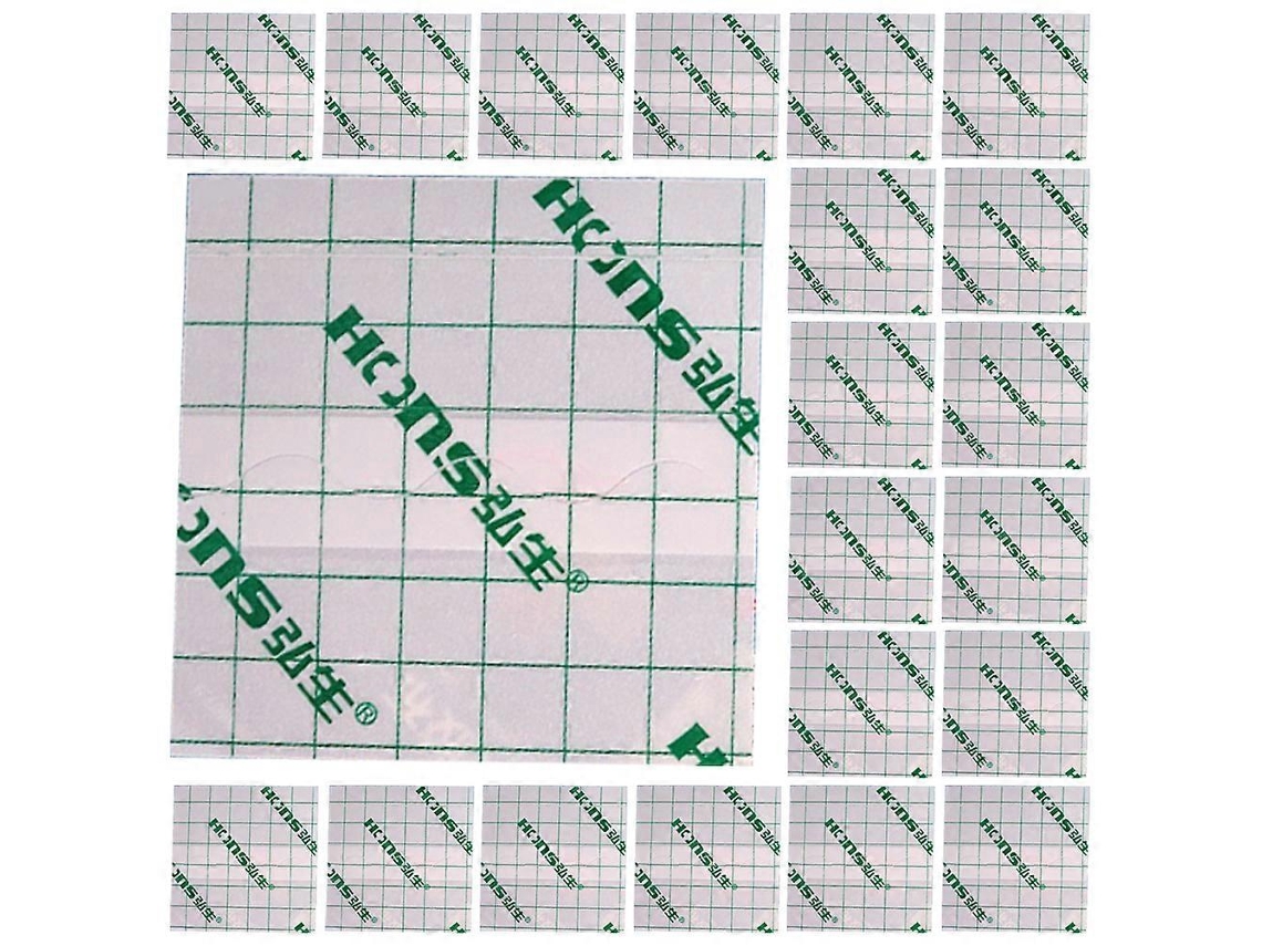 100 curativos adesivos respiráveis e impermeáveis para tratamento de feridas, 7x7cm