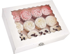 Cajas para cupcakes con 12 compartimentos y ventana, paquete de 10, cajas de papel kraft Heilwiy, Hengjian