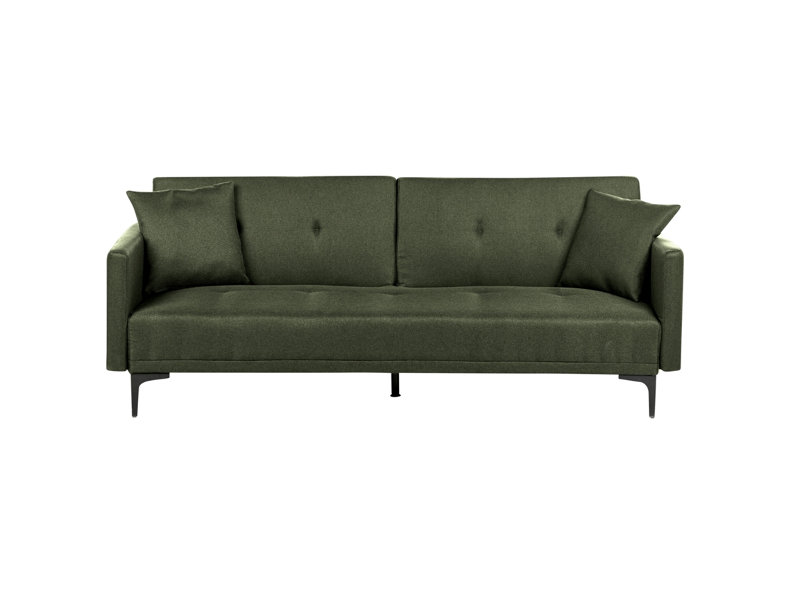 Sofá cama BELIANI Lucan de Poliéster Verde 191x91x75