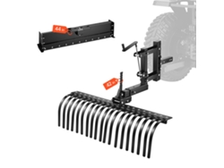 Rastrillo de jardinería Vevor de 107 cm con 3 puntos de fijación y cuchilla, compatible con tractores de categoría 1