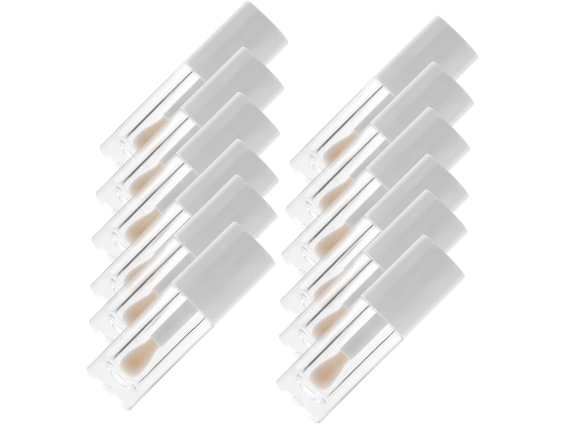 12 Pièces Lot De Pequeños Tubes Brillant A Lèvres Vides Avec Baguyte Recargables Pour Soin