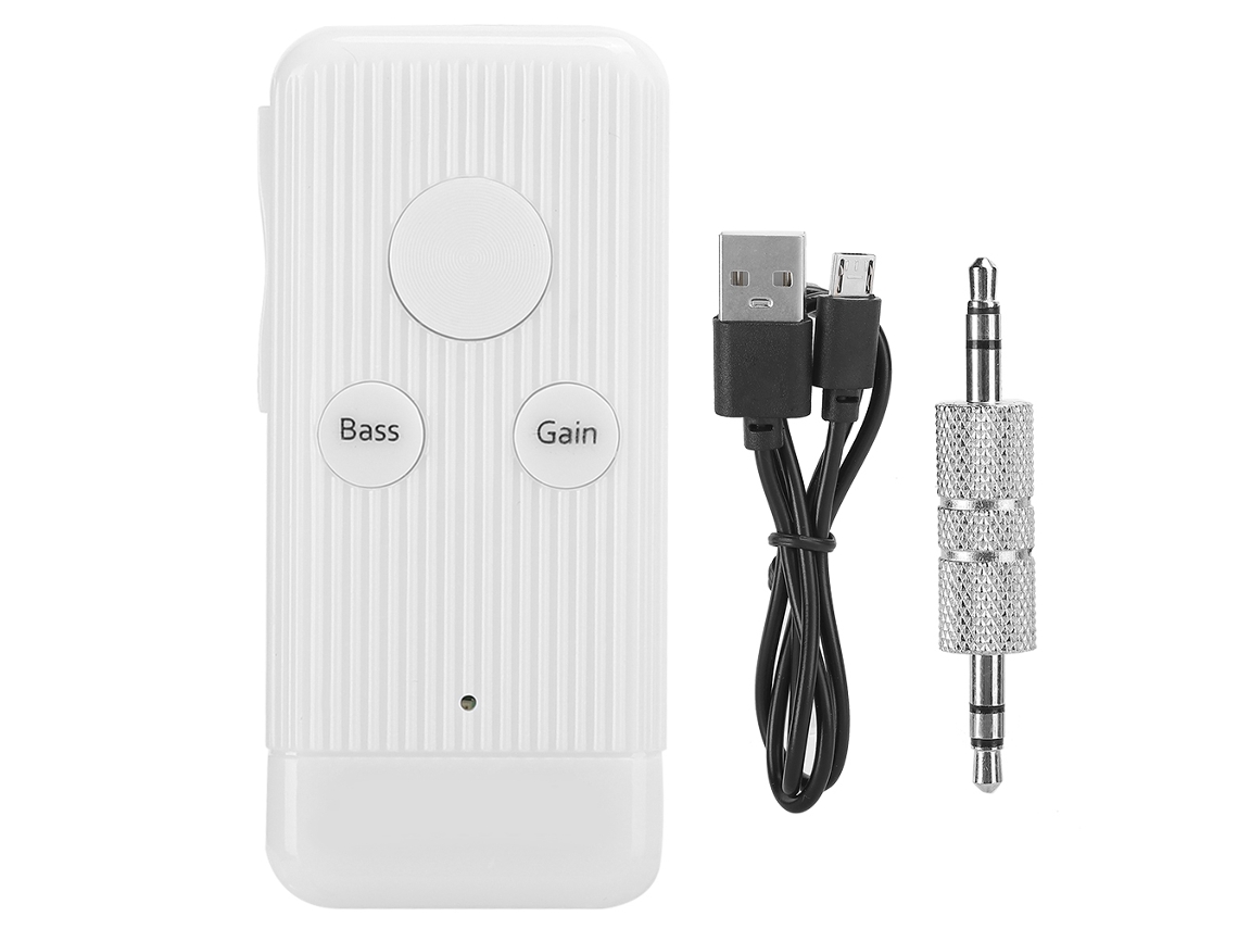 Receptor De Audio Bluetooth (reducción De Ruido De Graves, Compatible Con Tarjeta Tf) Adaptador Bluetooth Para Coche Blanco