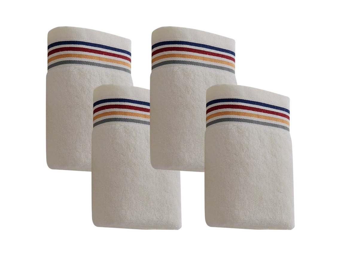 Conjunto de Toallas de Manos NEVEANCE Secamanos Tiras Absorbente Algodón Amarillo - 4pcs (35x75cm)