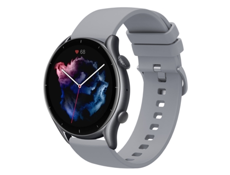 Correa de reloj inteligente para Amazfit GTR 3 22 mm Silicona suave de color sólido (Gris)