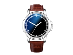 Reloj De Pulsera Para Hombres De Piel Casual Analógico De Cuarzo Con Dial Redondo