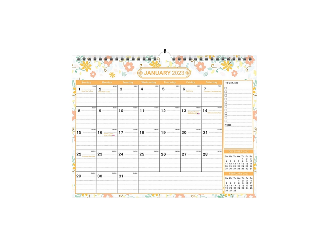 Calendario De Escritorio/pared Sencillo En Inglés Para 2024-2025 Con Espacios En Blanco Y Diseño Superior.
