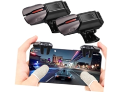 Gatillos Para Juegos Móviles De Aleación Negra, 6 Dedos, 3 Pares De Fundas Grises.