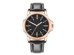 Reloj De Pulsera Analógico De Cuarzo Redondo De Aleación Negra Para Hombre.