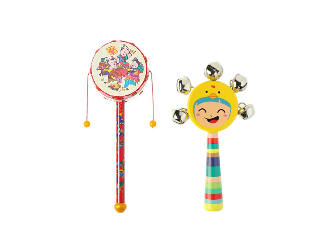 Juego De Sonajeros De Madera Para Bebé, 2 Piezas, 6-12 Meses, Desarrolla La Huella Del Pie Czhhmart