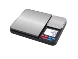 Balança de cozinha digital com pesagem dupla para pratos de 10 kg/1 g e 500 g/0,01 g para 