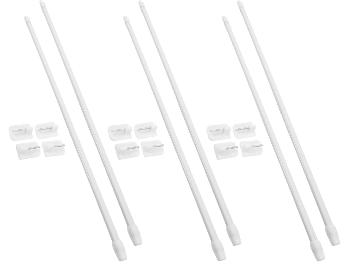 Juego De 6 Barras Telescópicas De Plástico Blanco Para Cortinas