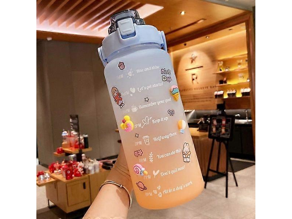 Botella De Agua Deportiva De 2 Litros Con Pajita Grande Y Botella Fitness Gradiente Rosewell