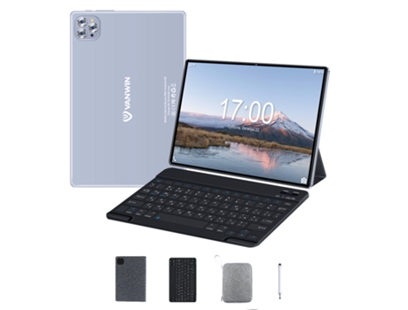 Tablet VANWIN V62 Bluetooth Teclado Funda Piel Tablet Bolsa Stylus 10.1'' RAM 4GB ROM32GB 1920*1080 WiFi 4G Gris