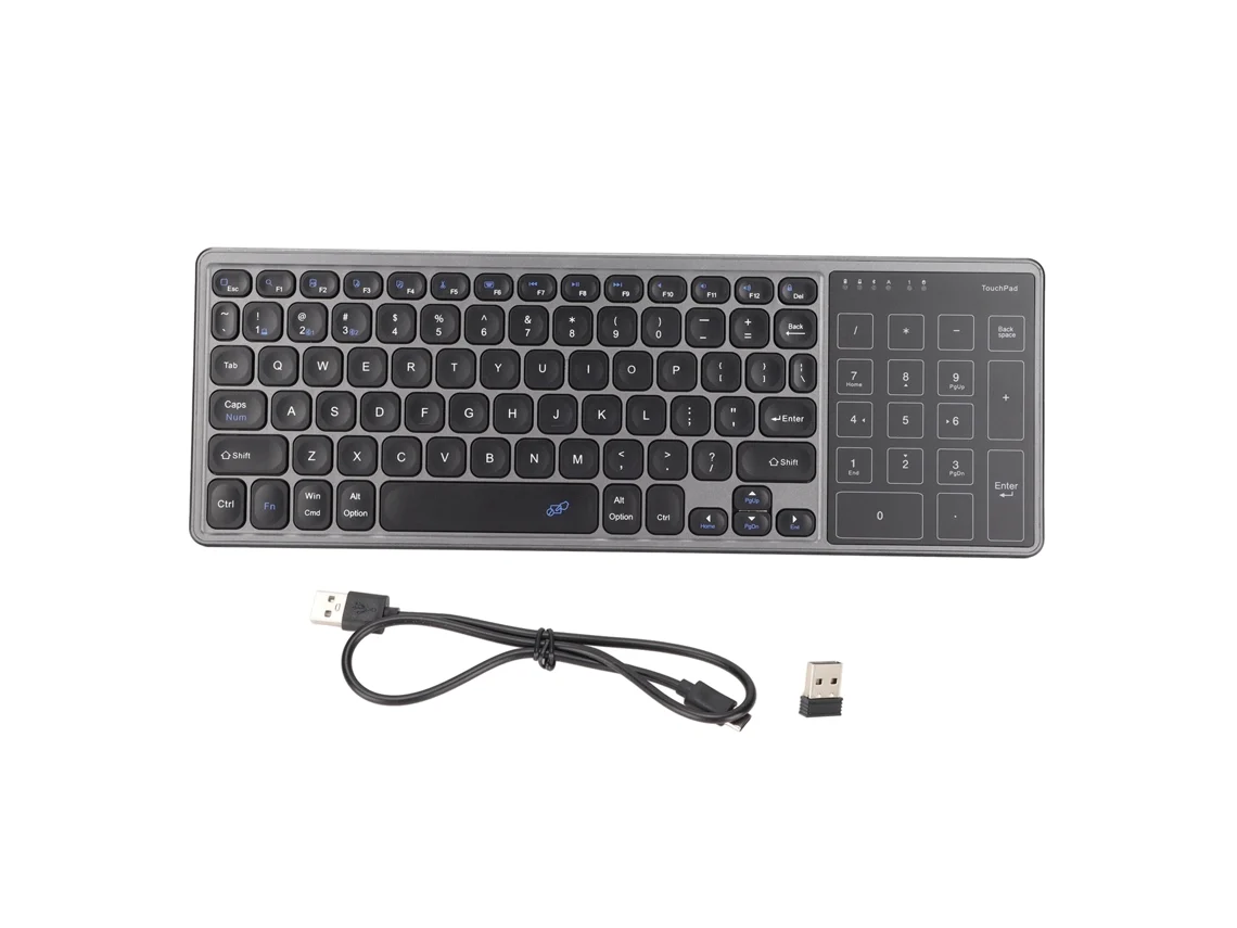 Teclado inalámbrico con panel táctil - Gris