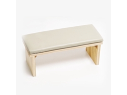 Reposabrazos Con Almohadillas De Madera Y Doble Capa De Cuero Sintético Pu Suave De Estilo Japonés, Color Gris Leche.