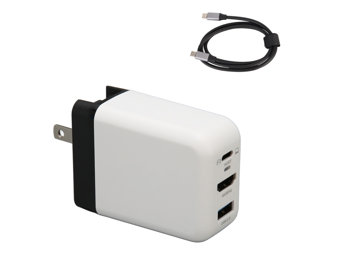 Cargador Usb-c De 3 Puertos Gan De 65 W Con Disco Duro 4k A 60 Hz Y Enchufe Plegable Para Switch.