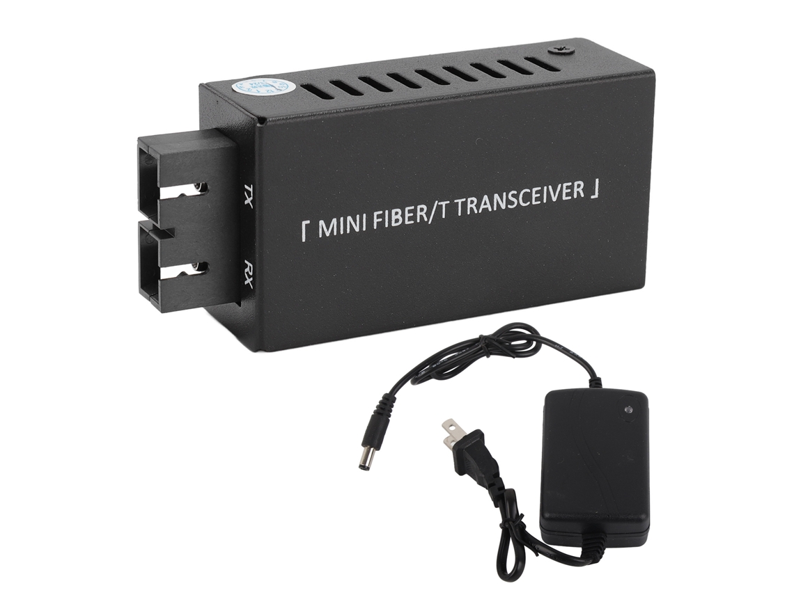 Transceptor De Fibra Óptica 2 Puertos 10/100mbps Autoadaptativo Tx1310nm Switch Ethernet Óptico 100‑240v Plug Ee.uu.