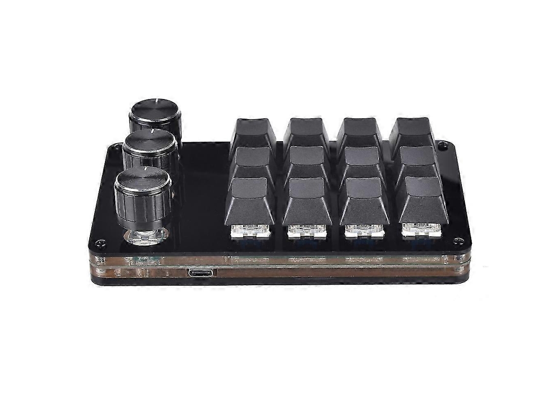 Mini teclado mecánico de 12 teclas y 3 botones para gamers, programable, intercambiable en caliente, personalizable y con macros. Everley891