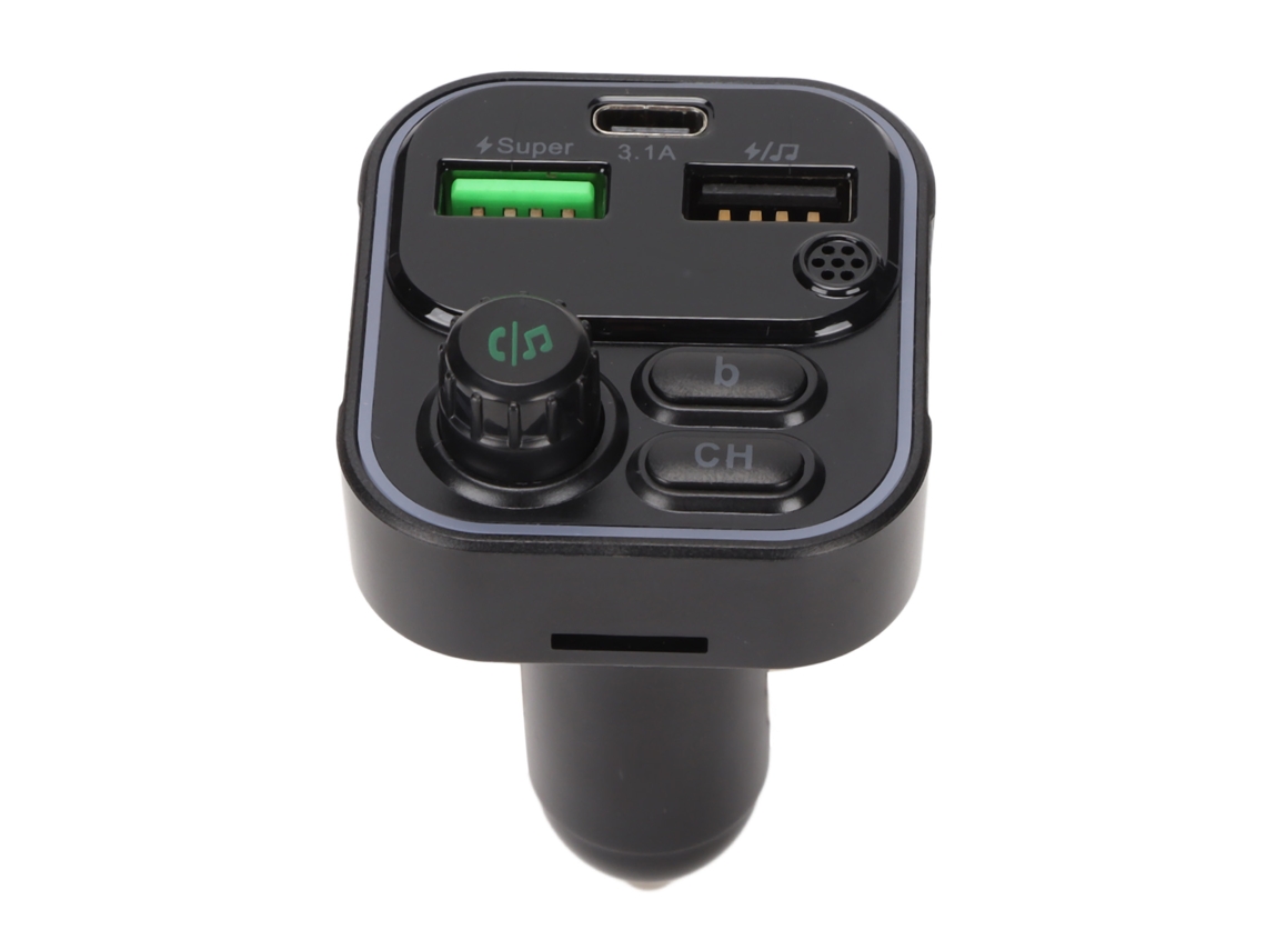 Adaptador De Radio Bluetooth, Transmisor Fm Inalámbrico, Reproductor Mp3 Con Cargador Doble Para Coche/camión C16 Negro