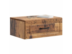 Maison Exclusive - Mesita De Noche De Pared Con Cajón 2 Pcs Madera Envejecida