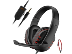 (rojo) Auriculares Para Juegos Con Micrófono, Conector Supraaural Con Cable De 3,5 Mm Y Control De Volumen.