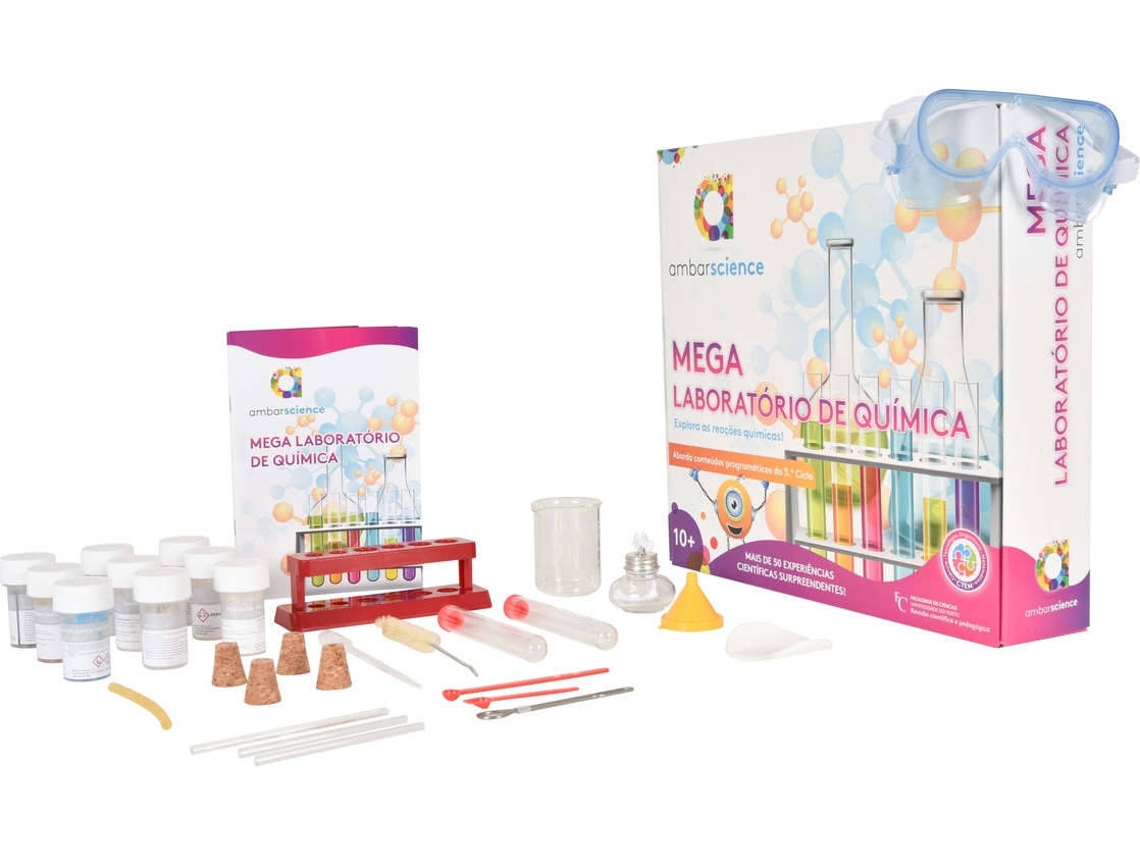 Kit de Ciencia AMBARSCIENCE Mega Laboratório de Química (Edad Minima: 10 años)