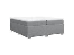 Maison Exclusive - Cama Box Spring Con Colchón Tela Gris Claro 200x200 Cm