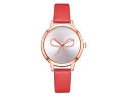 Reloj De Pulsera Informal De Aleación Para Mujer Lvpai Con Nudo De Cinta Redonda, Cuarzo Blanco (rojo)