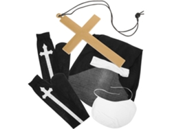 Conjunto De Vestimenta Religiosa: Sombrero, Cruz, Medias, Vestido Hasta La Rodilla.