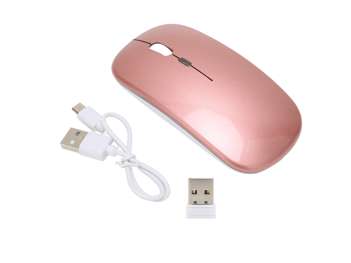 Ratón Inalámbrico Recargable De 2,4 Ghz, Silencioso, 1600 Dpi, Retroiluminación Colorida Para Portátil Y Juegos.