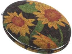 Miroir De Maquillage Vintage Double Face Pliable Con Grossissement 2x Motif Tournesol Compacto Po...