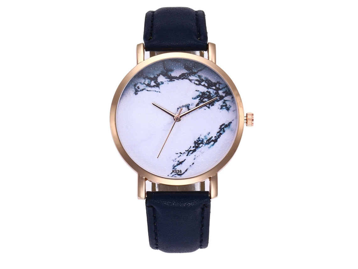 Reloj De Pulsera Para Parejas Zhoulianfa, Correa De Cuero Sintético, Estilo Moderno, Azul.