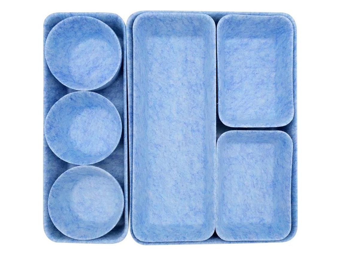 Organizador De Cajones Apilable De Fieltro Grueso, Organizador De Almacenamiento Para Oficina (azul)