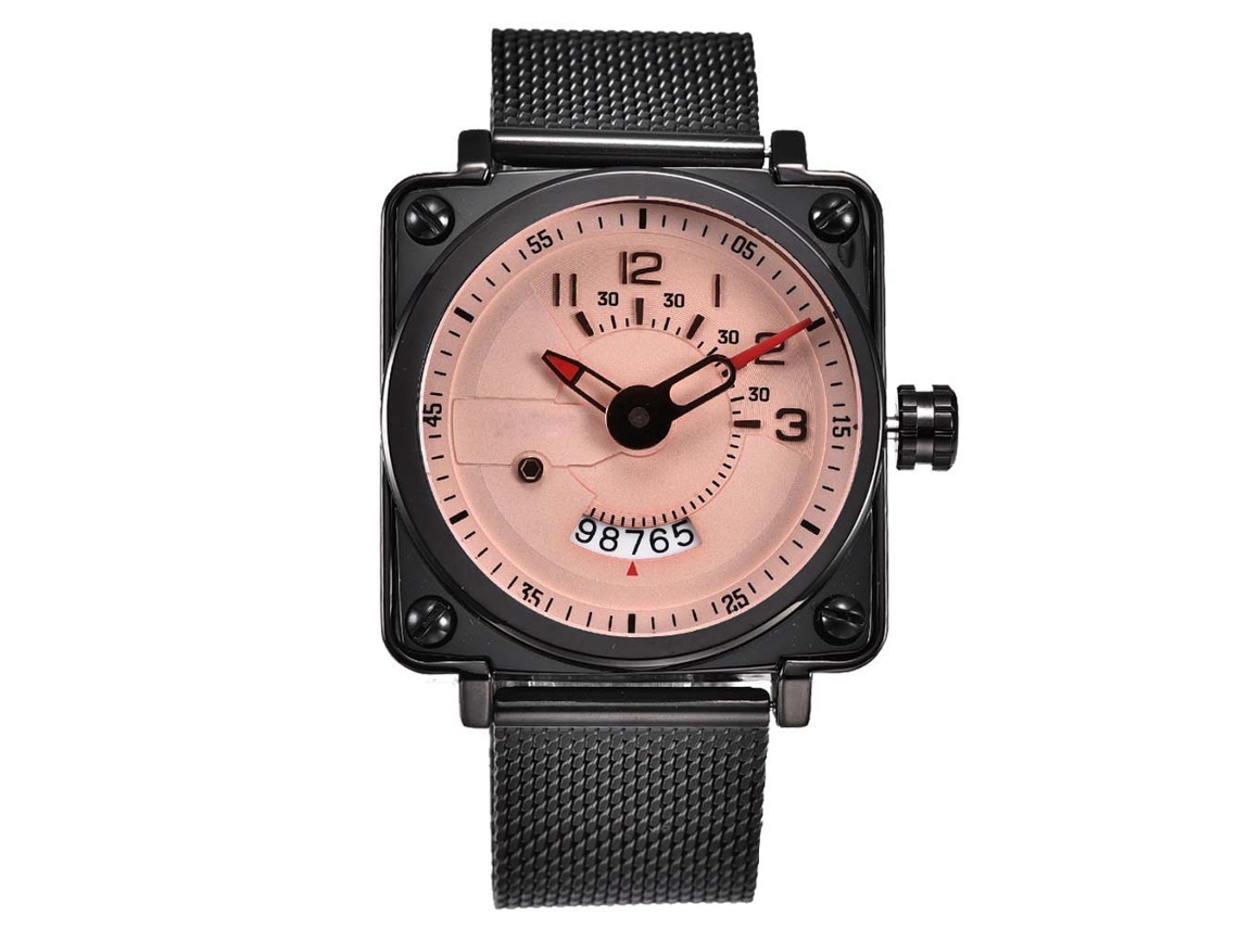 Reloj De Pulsera Cuadrado Unisex Con Brazalete De Acero Inoxidable, Resistencia Al Agua De 3 Atm, Calendario Y Movimiento De Cuarzo.
