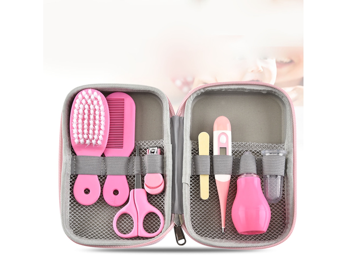 Set De Higiene Para Bebés Con Cepillo Para El Cabello Y Cortaúñas Para Niñas - Rosa
