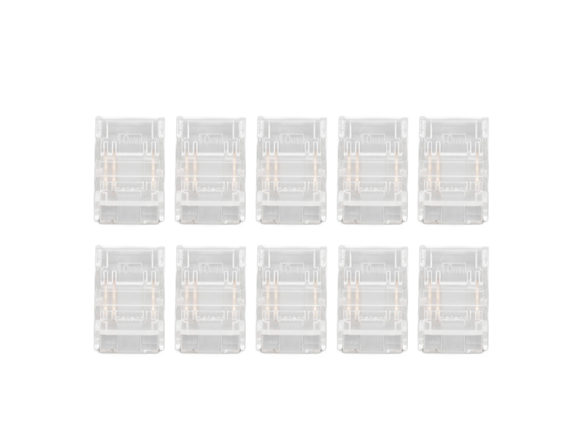 Rebe-10 Conectores Led Cob De 3 Pines 10mm Para Tiras Led, Conexión Rápida Sin Soldadura Para Luces De Tira
