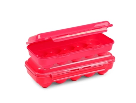 PLASTIC FORTE - Doble Huevera Chick para Despensa y Nevera para 20 Huevos. Fucsia