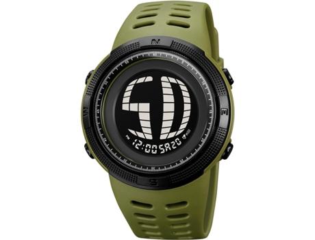 VEANXIN Relojes digitales LED redondos impermeables Relojes de pulsera con retroiluminación LED-Verde Negro