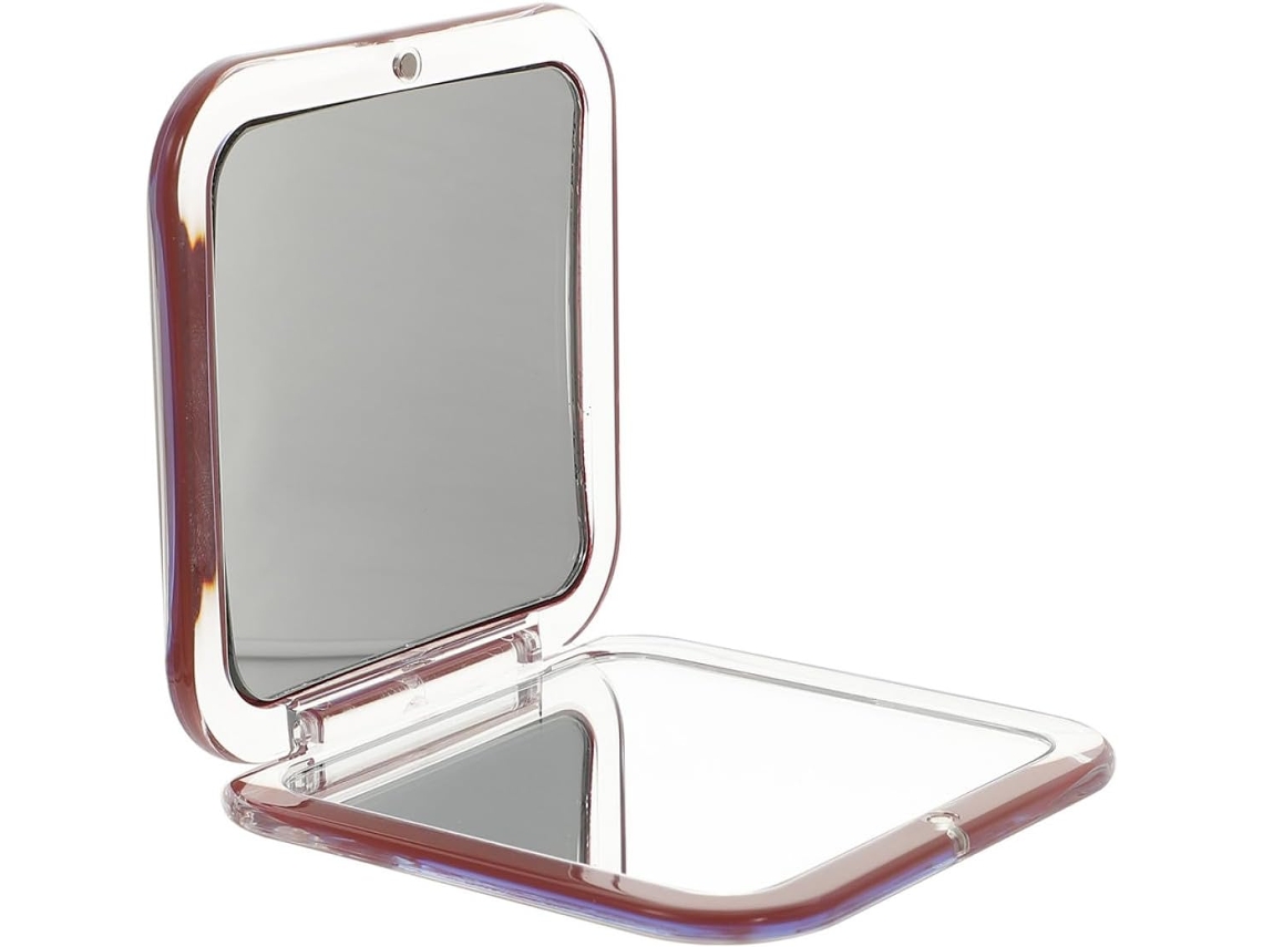 Miroir De Poche Pliable 7x Grossissement Mini Carré Compacto Rouge Foncé Léger Para Maquillage Y ...