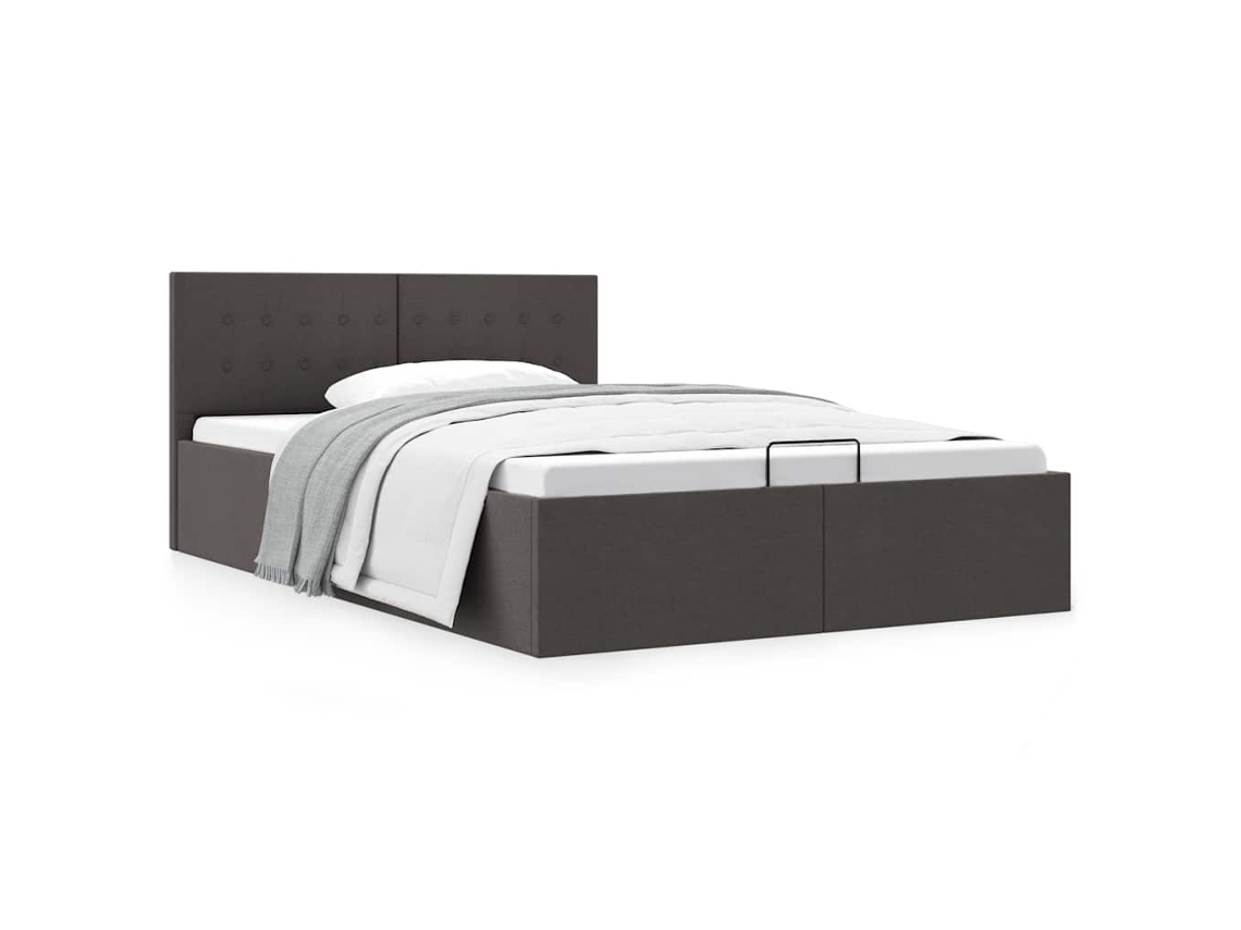 Cama Canapé Hidráulica De Almacenaje Sin Colchón Gris 140x200cm