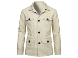 Chaqueta Safari De Lino Estilo Retro Para Hombre, Gentry Casual Outdoor Clothing, Primavera Y Otoño.